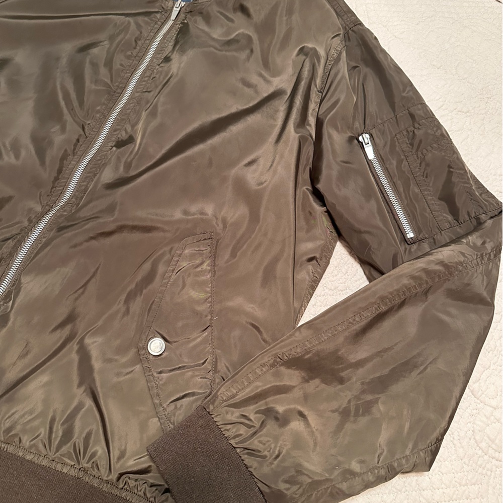 Zara Men XXL Olive Green Bomber Jacket